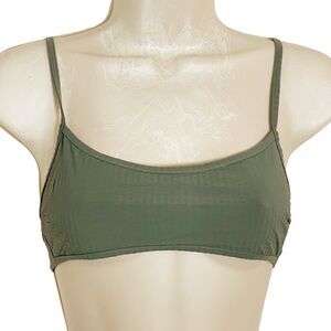 COS Bandeaux Bra Bralette Size 4 Olive Green Double Layer Minimalist
